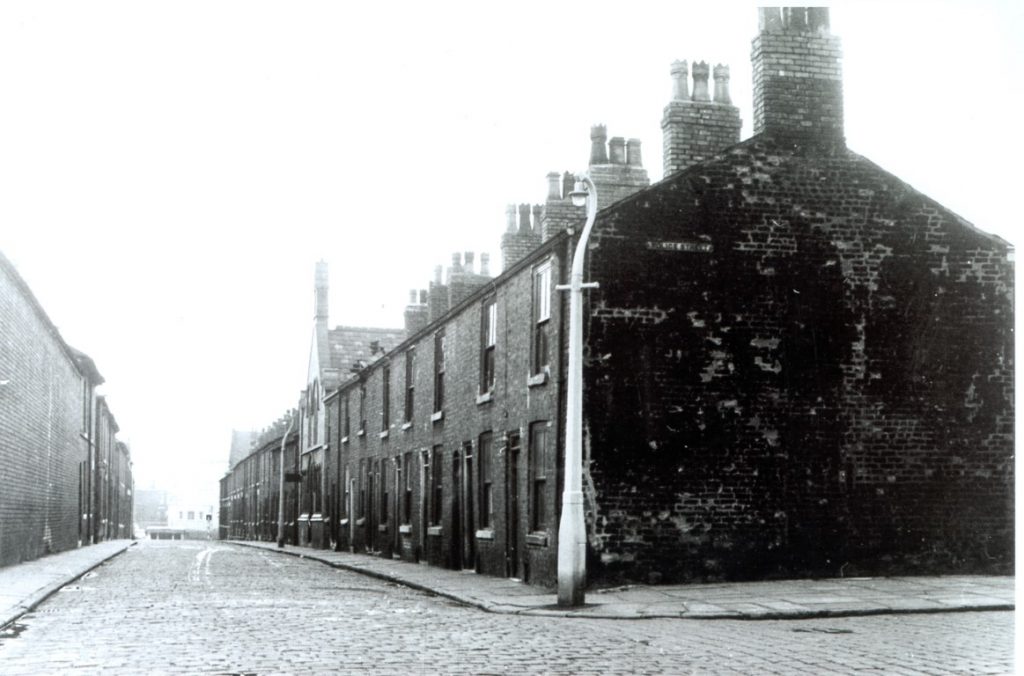 James Hodkinson (1841 -1881). 1960s photograph of Mottram Street, Hillgate, Stockport.