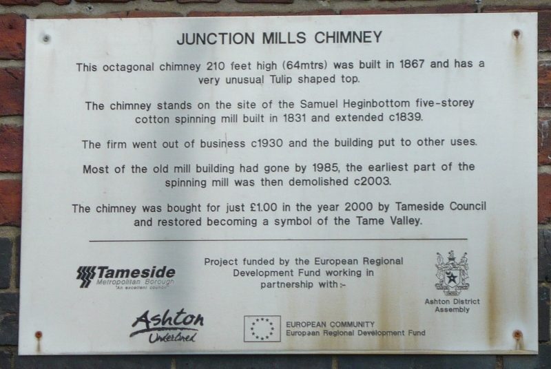 Ashton-under-Lyne Junction Mills chimney (2013 images) - 01