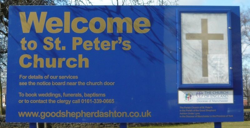 St Peter's Church, Ashton-under-Lyne - 01 Welcome banner