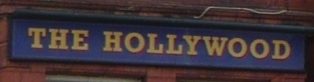 The Hollywood public house sign. Bloom Street, Stockport. April 2013.