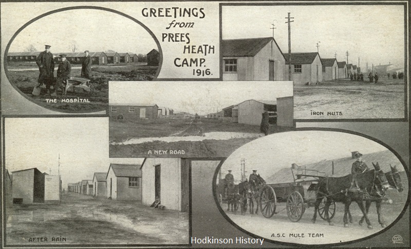 George Albert Hodkinson (1897-1918). Prees Heath Camp views. George Albert Hodkinson (1897-1918). Prees Heath Camp views.