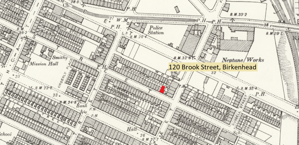 Hodkinson History. Mary Wilkinson (nee Hodkinson, 1833-1874), 120 Brook Street, Birkenhead.