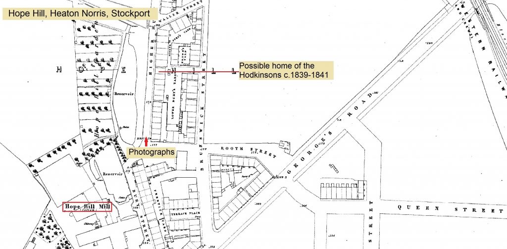 Hodkinson History. 1839-1841 - the Hodkinsons in Hope Hill, Heaton Norris, Stockport.