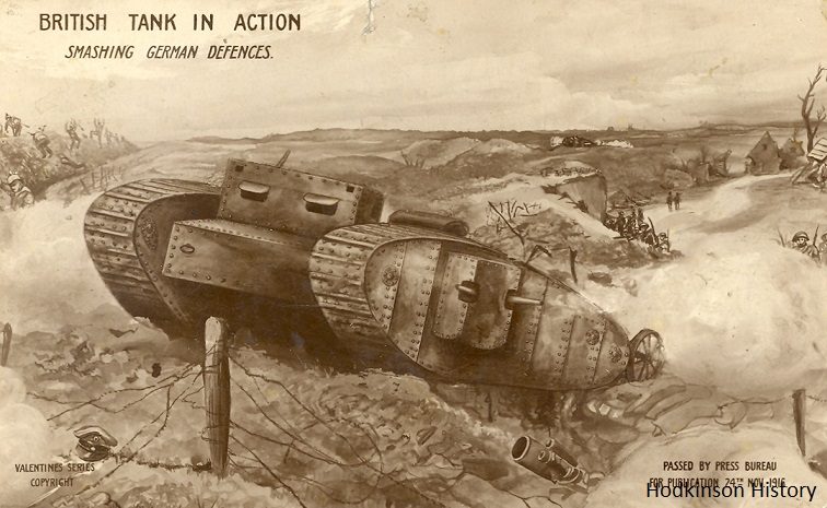 John William Hodkinson's Great War postcards - tank