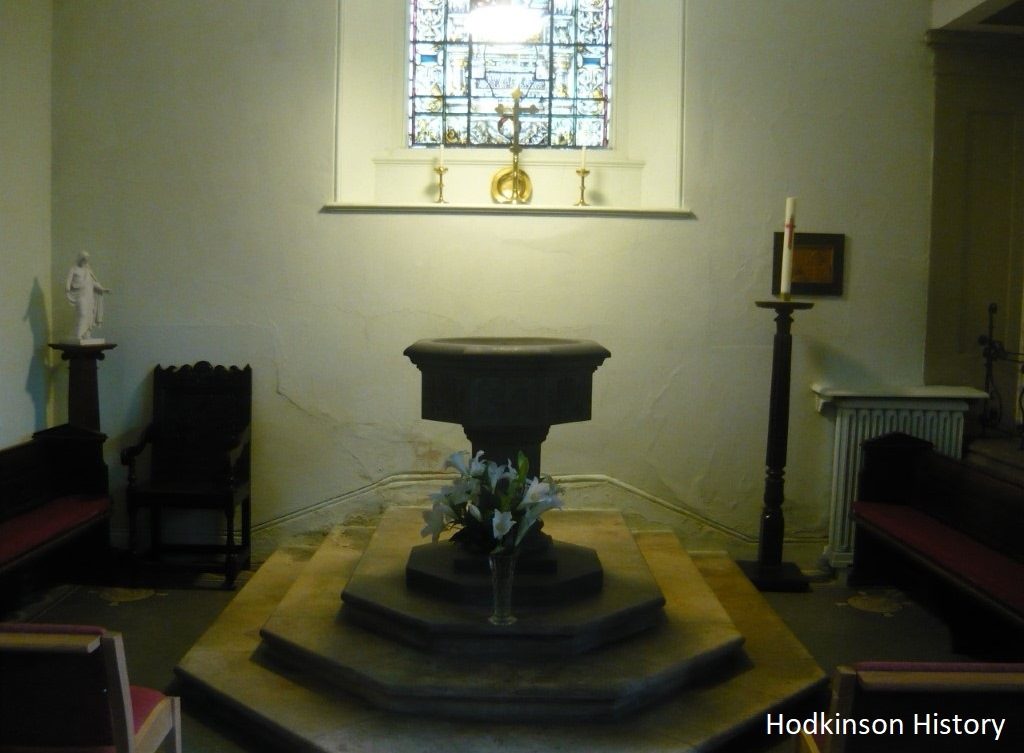 James Hodkinson (1841 -1881). Baptismal font at St Thomas' Parish Church, Hillgate, Stockport.