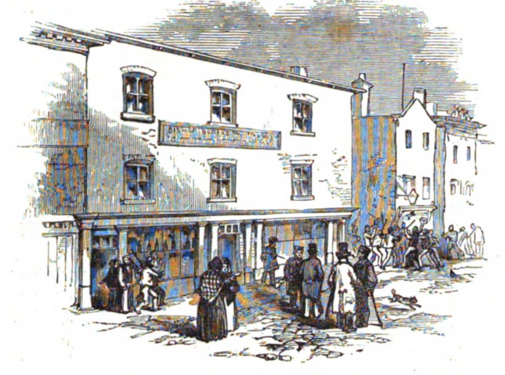 1852 Irish riots in Stockport. Bishop Blaize pub, Lower Hillgate.