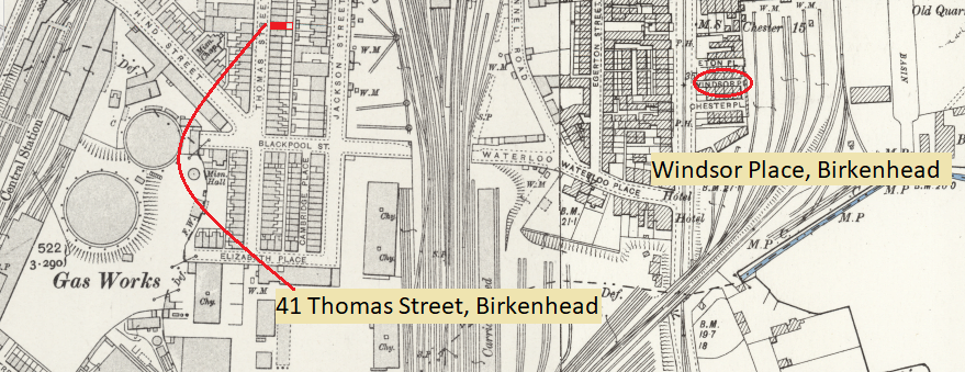 Hodkinson History. Mary Wilkinson (nee Hodkinson, 1833-1874), 41 Thomas Street, Birkenhead.