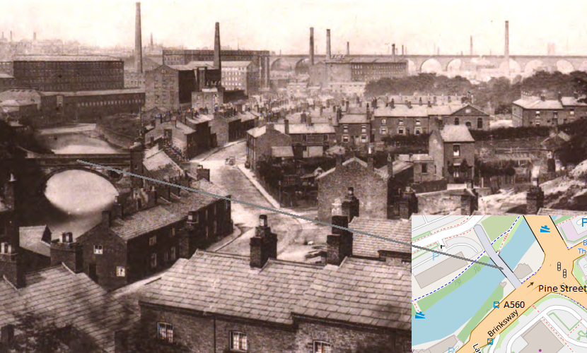 Hodkinson History. View of Stockport from Brinksway Banks 1876. Heginbotham - Stockport Ancient and Modern