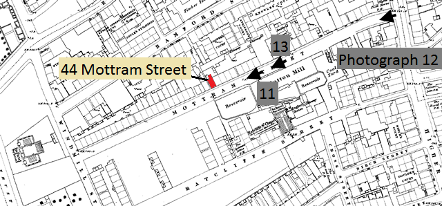 James Hodkinson (1841 -1881. 1851 map showing Mottram Street, Hillgate, Stockport.