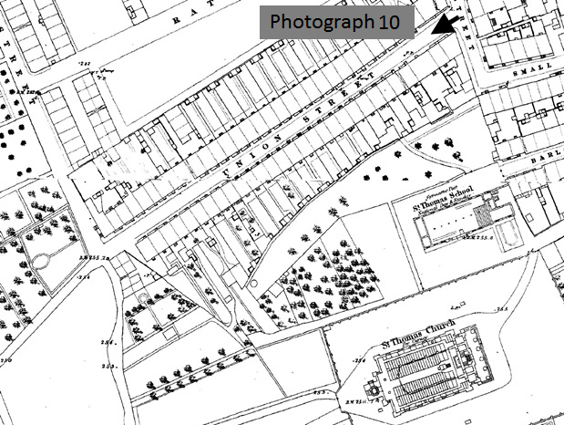 James Hodkinson (1841 -1881. 1851 map showing Union Street, Hillgate, Stockport.