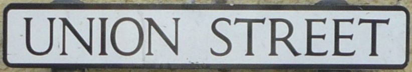 James Hodkinson (1841 -1881). Union Street sign, Hillgate, Stockport.