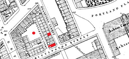 Eliza Jane Hodkinson (1880 - 1881). Whittington Court and Headfield Street, Ashton-under-Lyne. Eliza Jane Hodkinson (1880 - 1881). Whittington Court and Headfield Street, Ashton-under-Lyne.