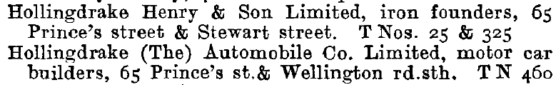 Hodkinson History - Graces Guide - Henry Hollingdrake and Son, 65 Prince's Street, Stockport.