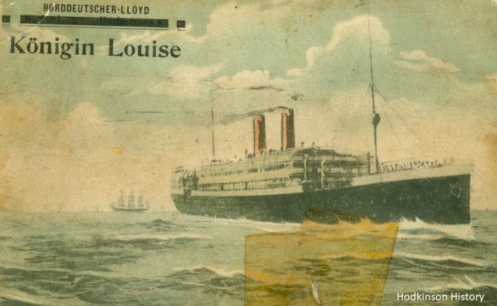 John William Hodkinson (1869-1942). Journey to Australia 1911. SS Konigin Luise.