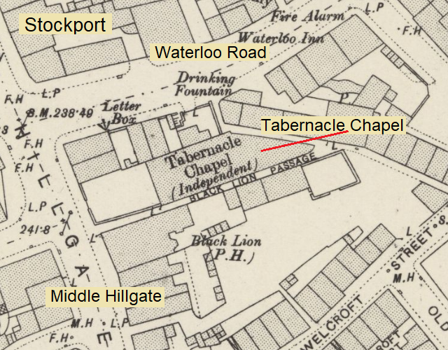 Hodkinson History. Tabernacle Church, Middle Hillgate, place of baptism of George and Hannah in 1809. (2)