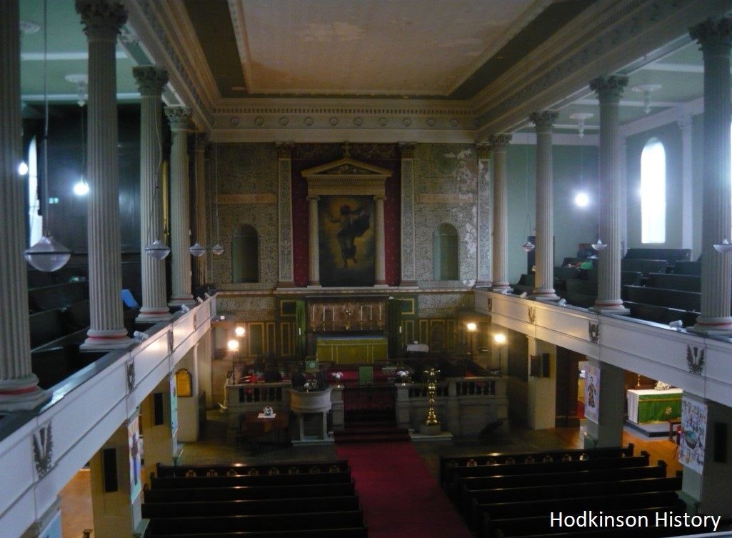 James Hodkinson (1841 -1881). Interior of St Thomas' Parish Church, Hillgate, Stockport.