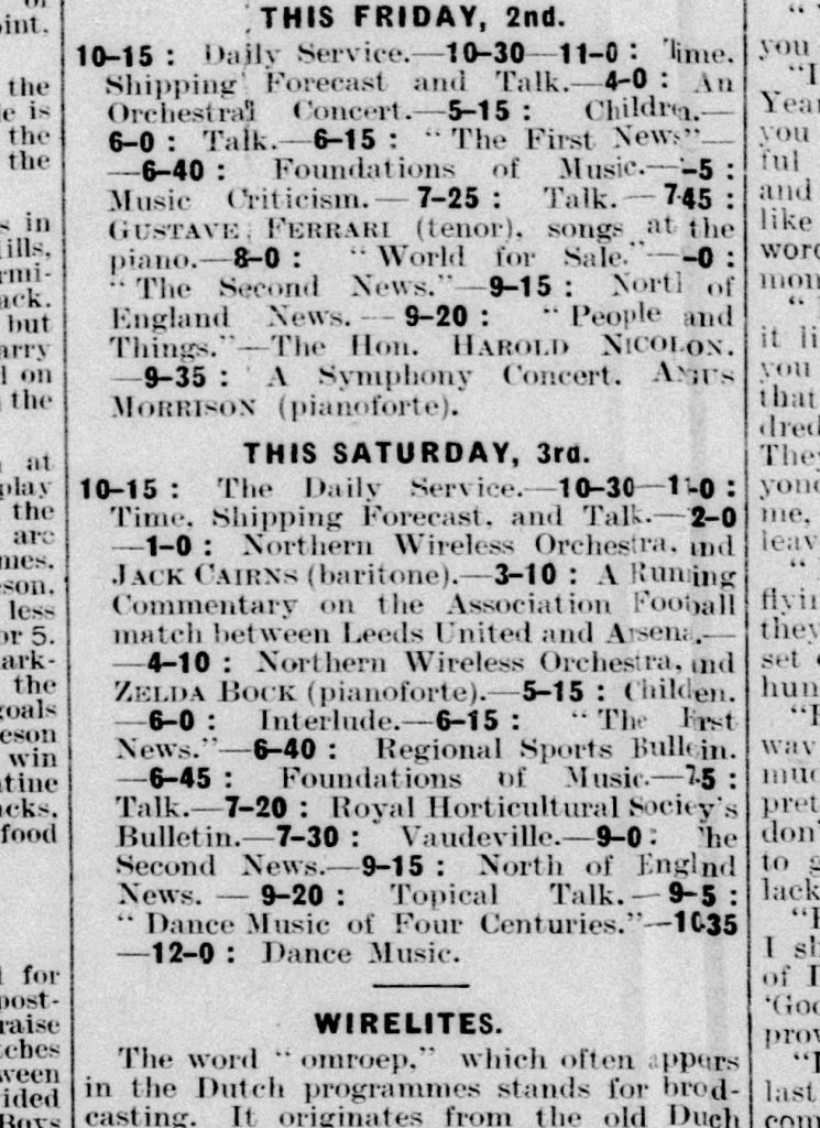 Hodkinson History 1931 01 01 Stockport Express radio schedule (2)