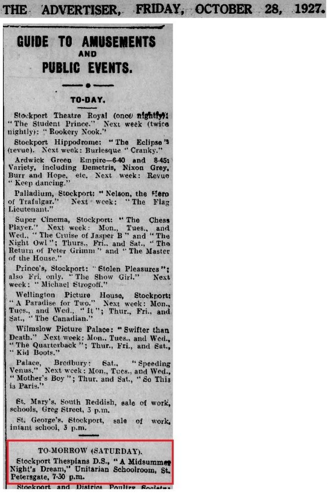 HodkinsonHistory.co.uk 1928 10 28 Jack Hodkinson, thespian
