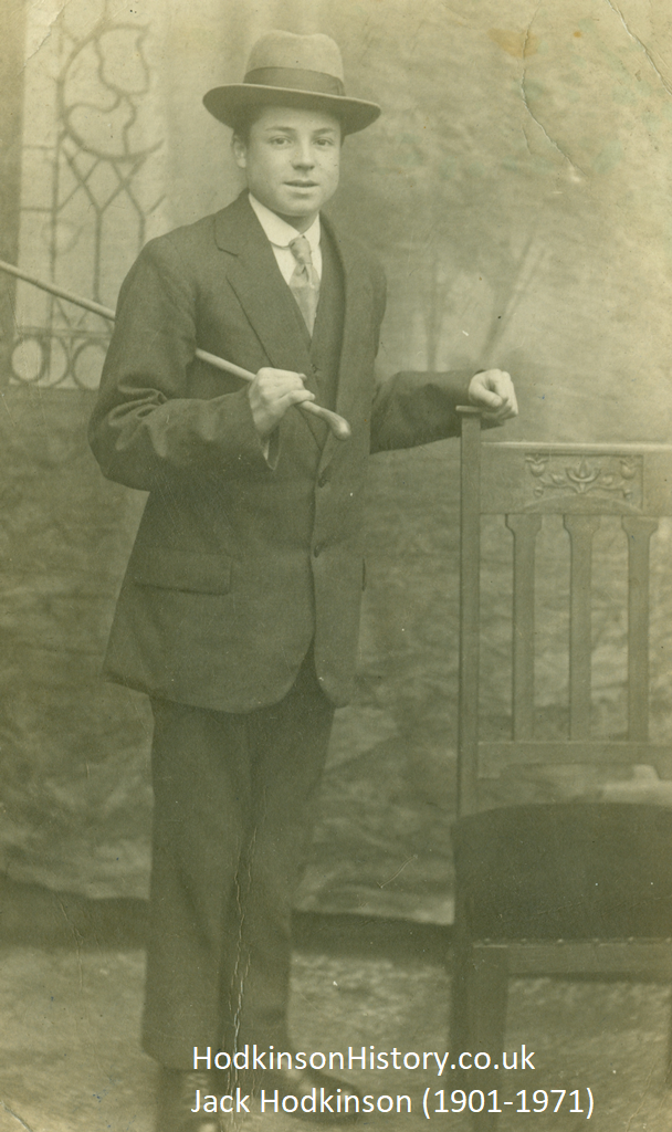HodkinsonHistory.co.uk. 1920s image of Jack Hodkinson 1901-1971.