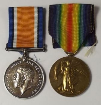 George Albert Hodkinson (1897-1918). The British War Medal and the Victory Medal. George Albert Hodkinson (1897-1918). The British War Medal and the Victory Medal.